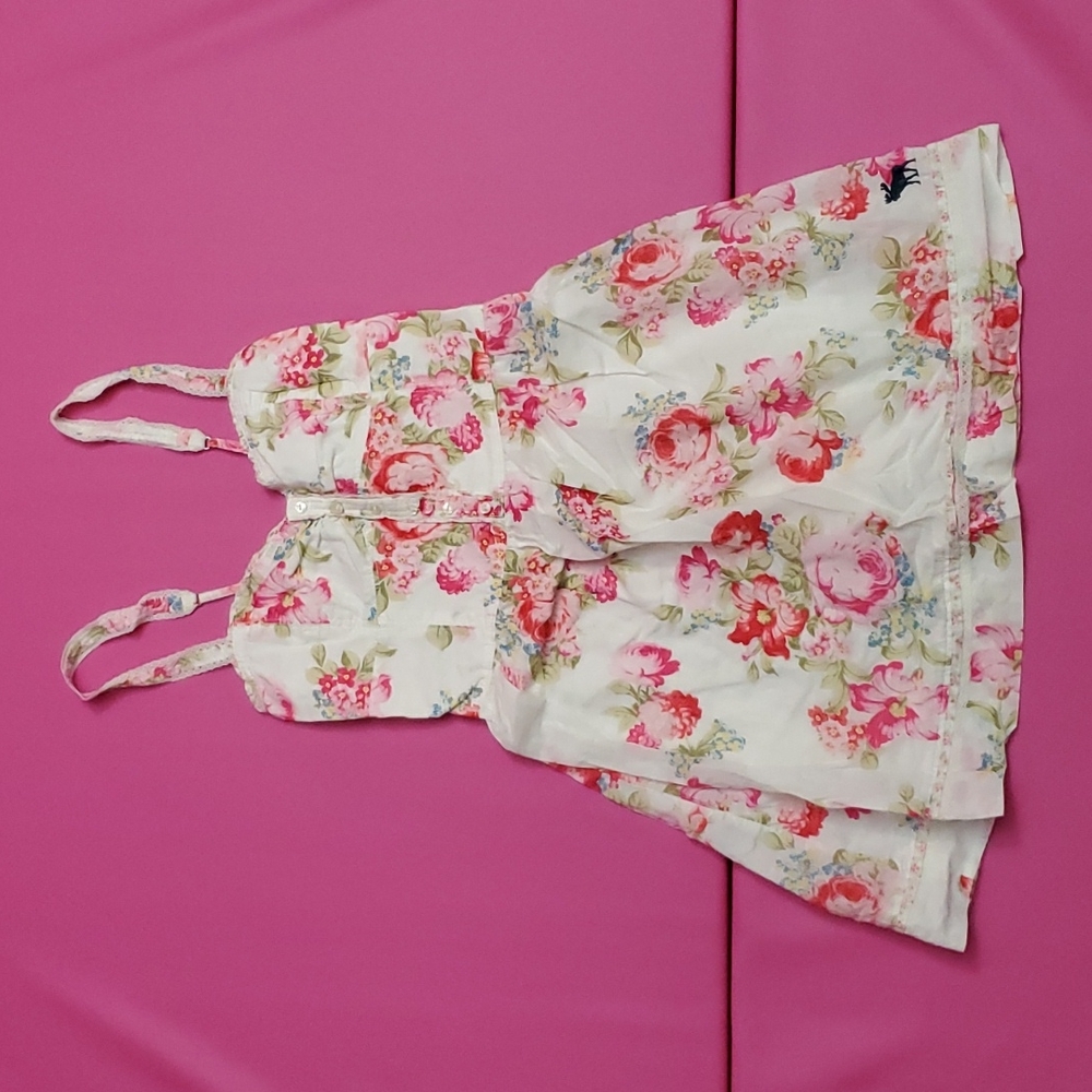 Abercrombie & Fitch floral dress feminine lace trims cotton M